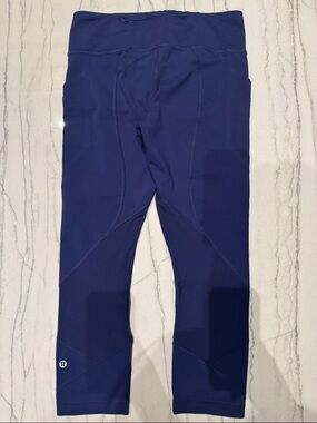 lululemon athletica- Deep Marine Blue Cropped 19” Athletic Leggings